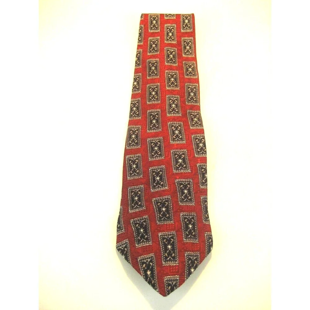 Mark Mathieu 100% Silk Geometric Design Necktie